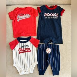 Baseball Baby Outfit Bundle 0-3 Months